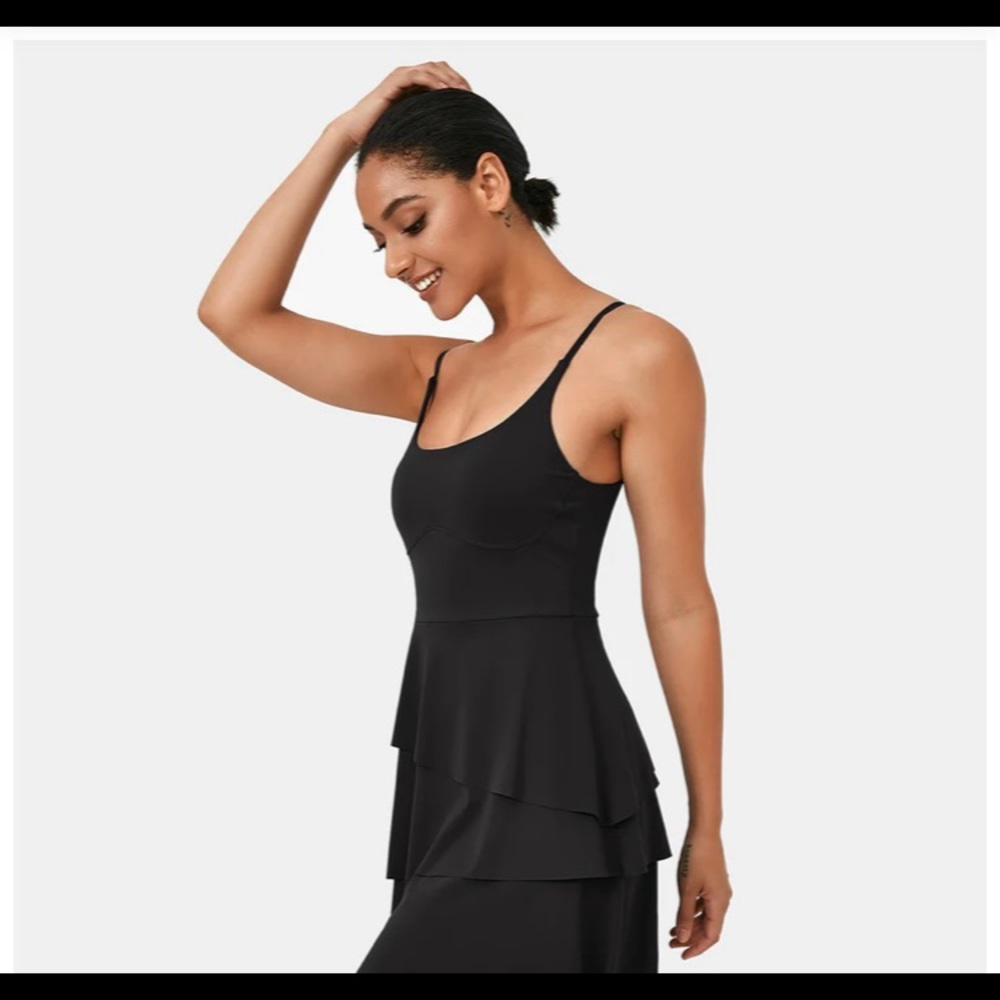 Cloudful® Air Tiered 2-in-1 Ruffle Adjustable Straps Pocket Sports Dress-Selene